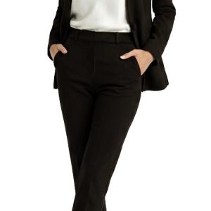 Marycrafts Women's Professional Stand Up Collar Blazer Pant Suits 2 Piece Set Business