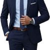 Men's 2 Piece Suit with Tie, One Button Slim Fit Solid Jacket and Pants Set, Suits for Men Prom Party Wedding & Business
