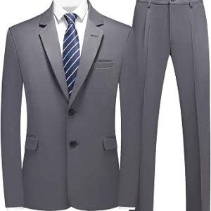 Men's Suits Classic Fit 2 Piece, Slim Fit Formal Suits for Men | Notch Lapel, Two Button, with Function Chest & Flap Pocket, for Business Wedding, Meeting, Interview, Office, Party, Dinner