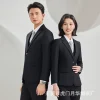 高级感藏蓝色免烫职业西装套装男女同款正装外套银行商务工作服