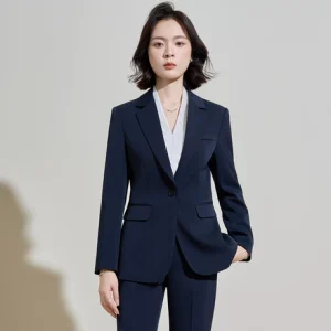 黑色职业西装套装女春秋大学生答辩面试正装职场通勤穿搭西服外套
